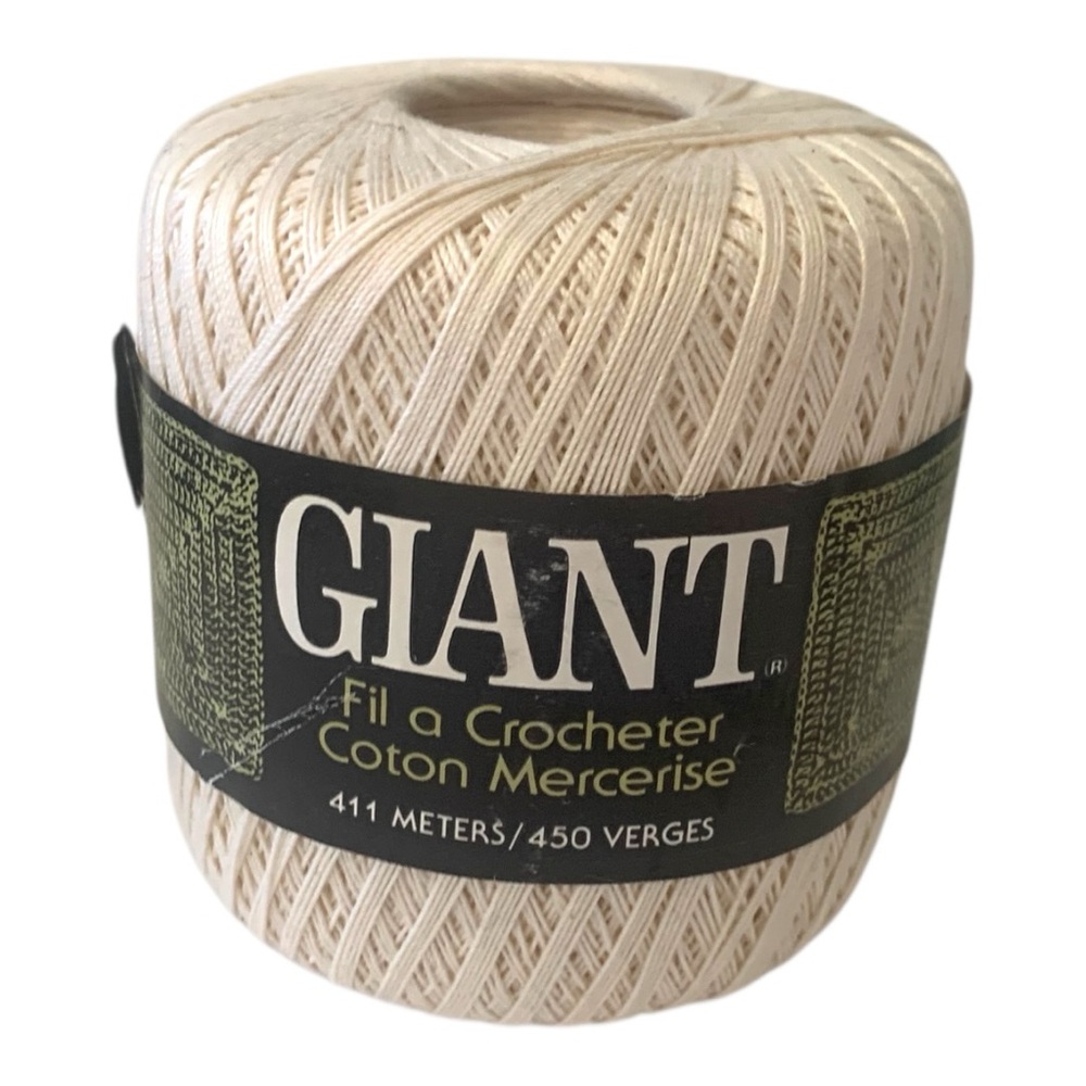NWT 💯% Mercerized Cotton Cream Color Crochet Thread 450 Yards